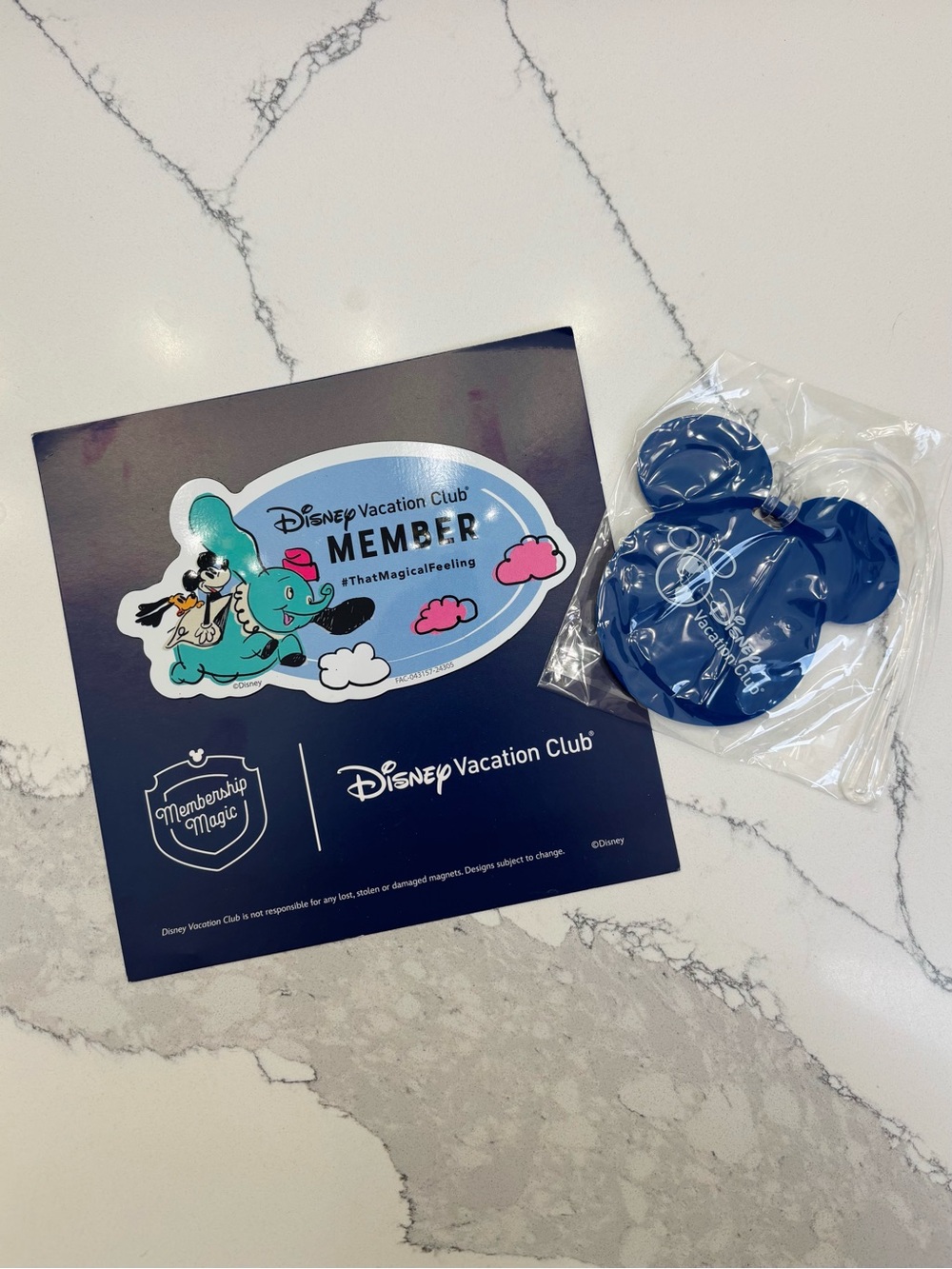 Disney Vacation Club Dumbo Member Magnet and Luggage Tag Bundle